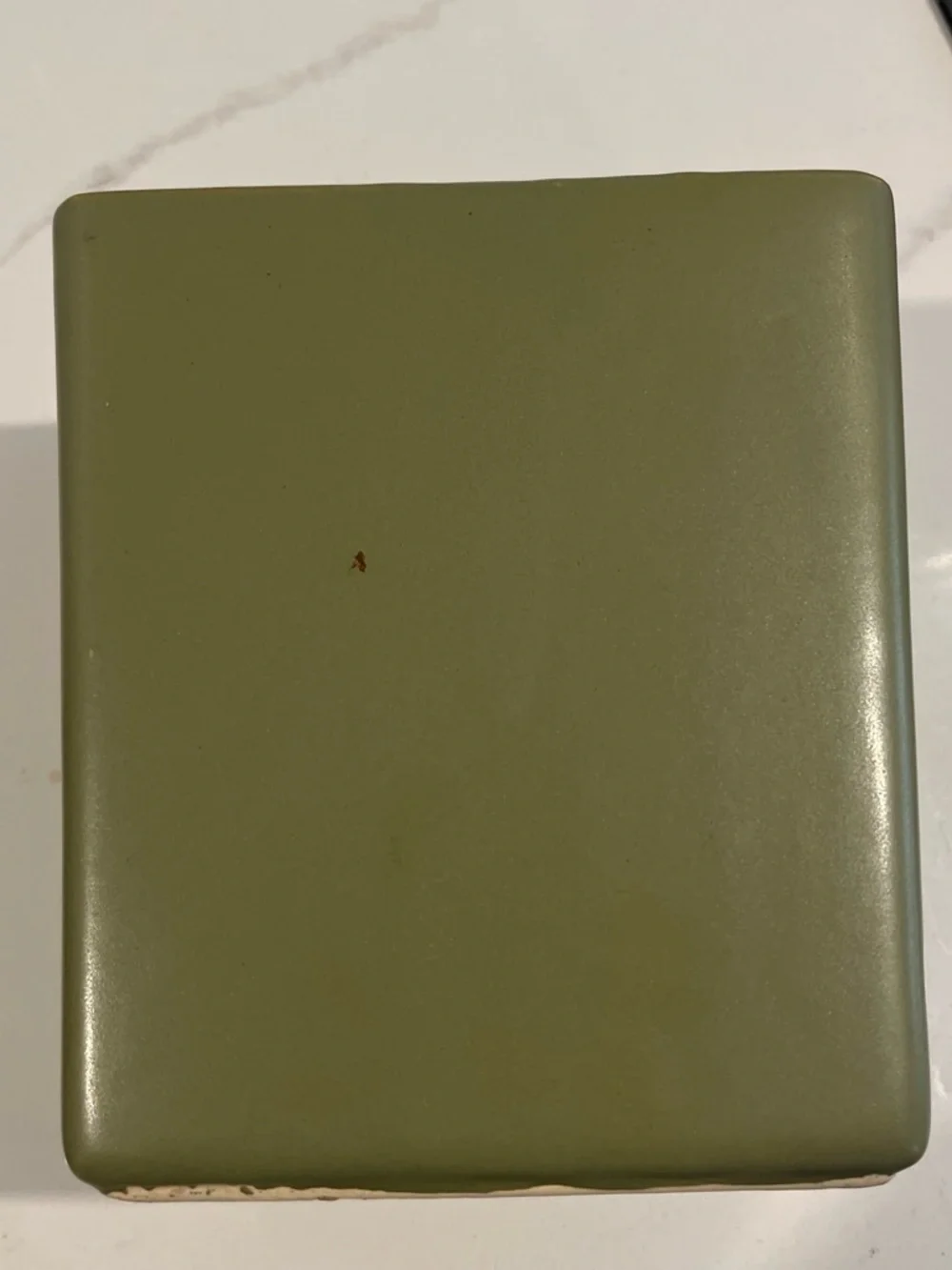 Mccoy Olive Green Square Ceramic Vase